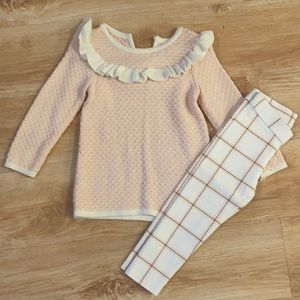 Pink & Cream Janie & Jack Sweater Set
